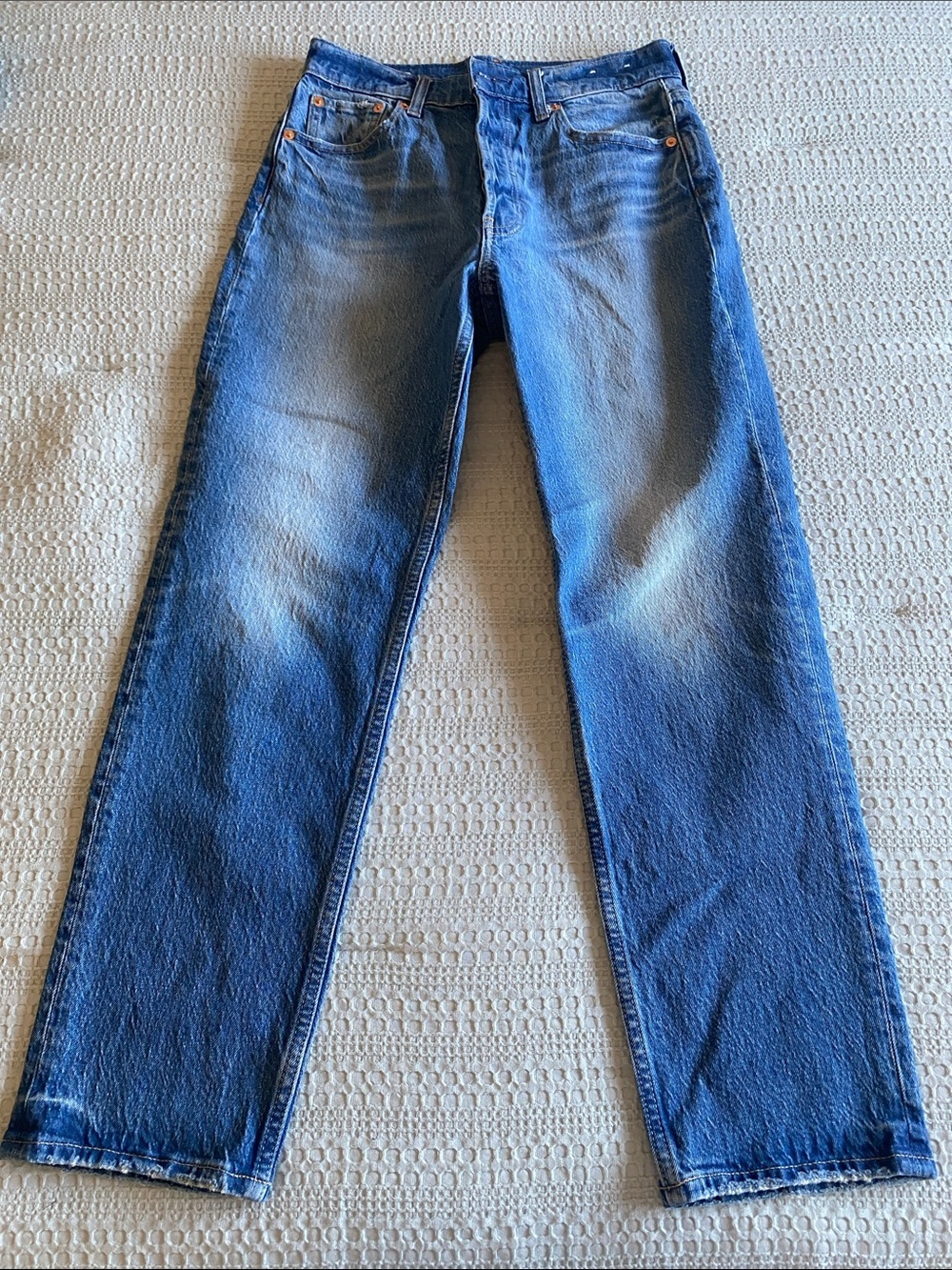 Gap Cheeky Straight High Rise Denim Jeans Rigid Medium Indigo Blue 27 4 Like New